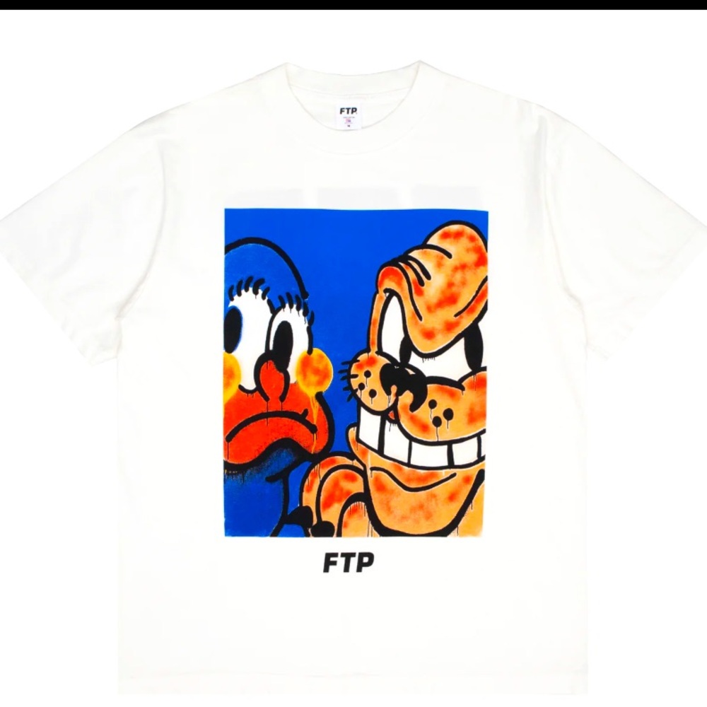 FTP x Slawn dog graphic T-shirt size XL color white. Brand new